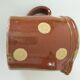 Small caramel milk jug with polka dots – Vintage Savoyard pottery