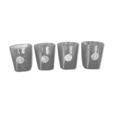Lot de 4 verres anciens avec écusson argenté