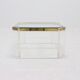 French acrylic and gold plated glass coffee table 1970s