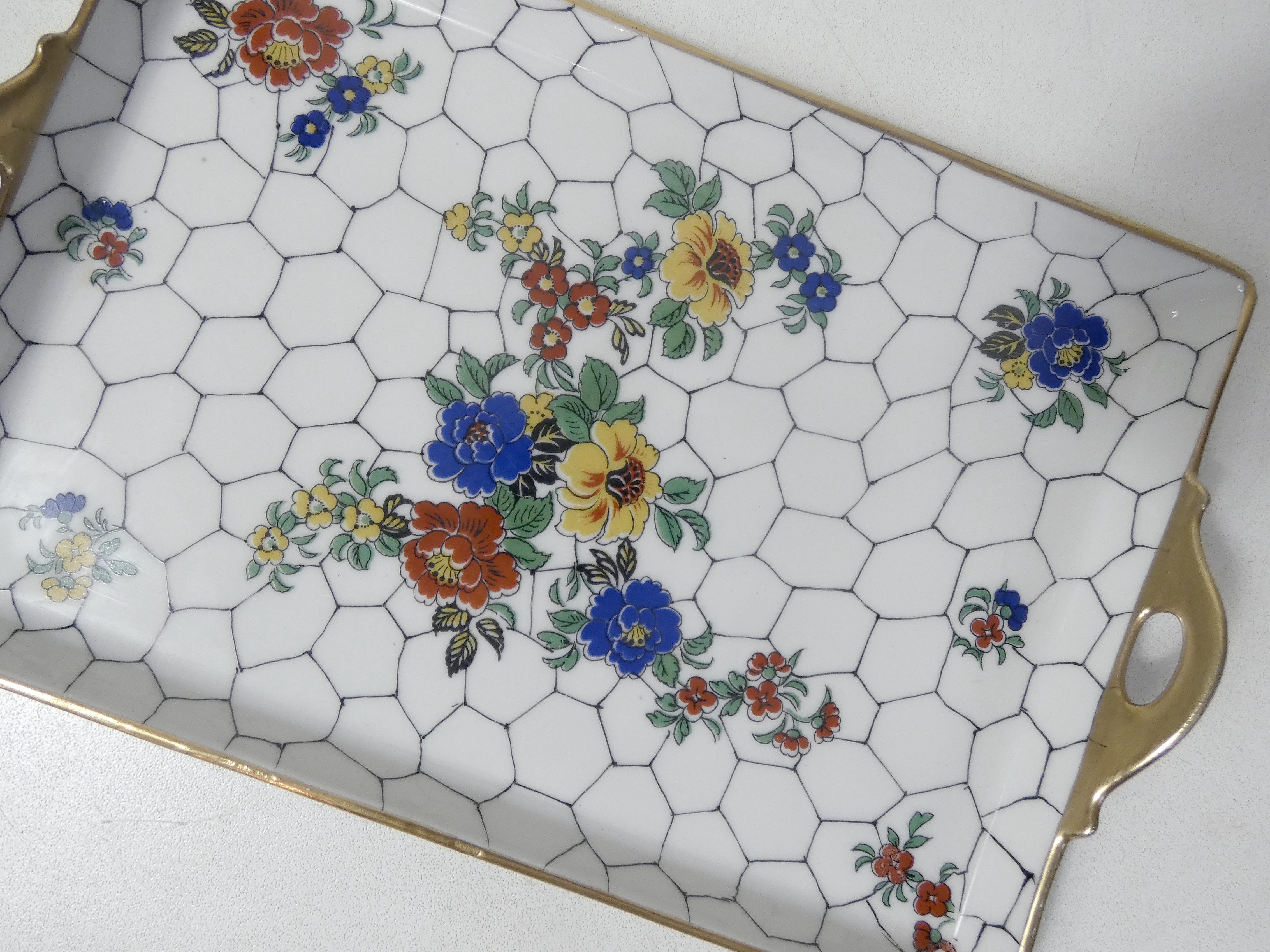 Art nouveau tray in Limoges porcelain