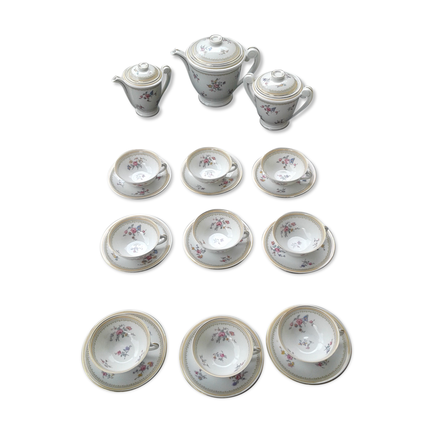 Coffee service, porcelain limoges, Charles Ahrenfeldt, circa 50
