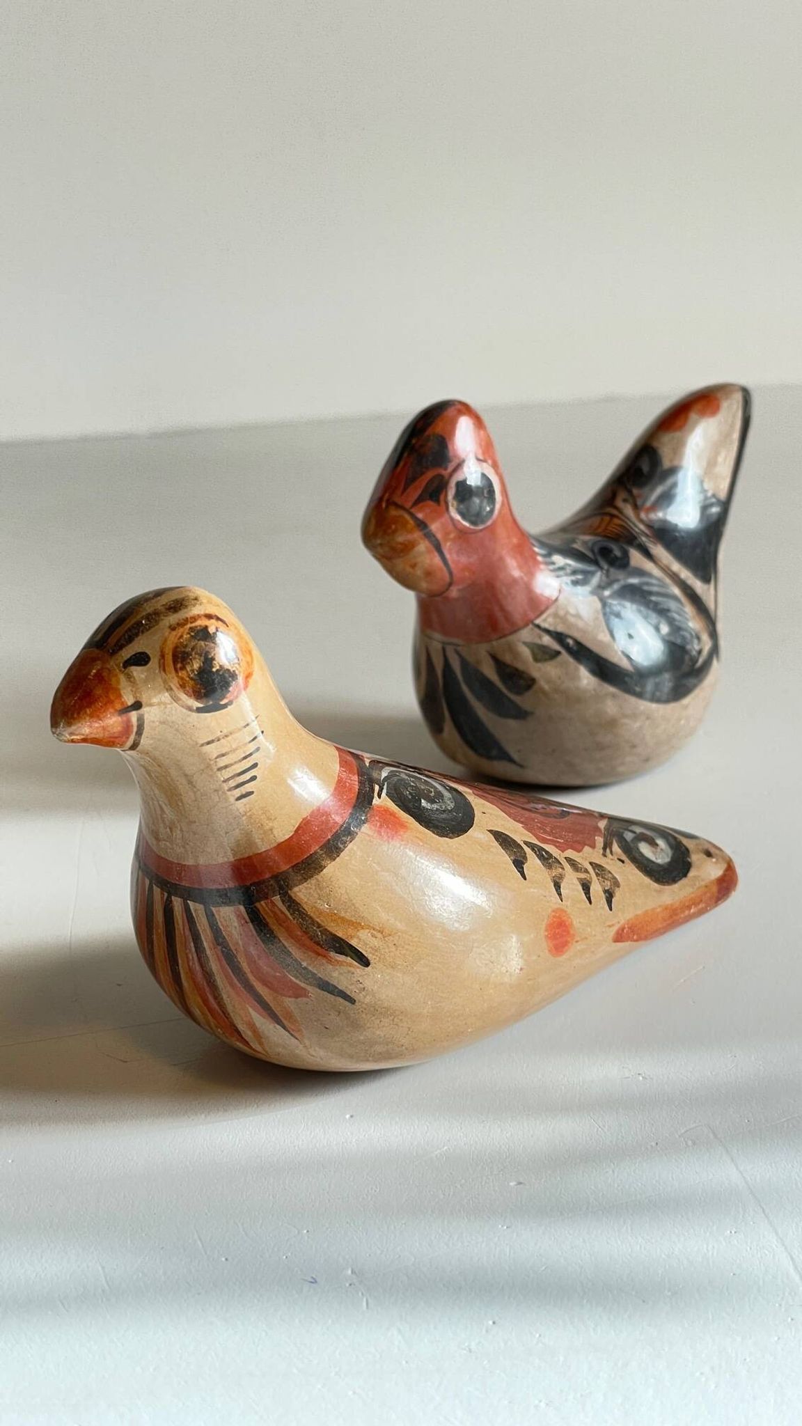 Couple OISEAUX Céramique MEXIQUE Vintage