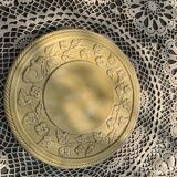 Underside, glazed ceramic, slurry, ivy frieze and rabbit pattern, Vintage