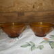 2 bols en verre ambré jaune, Vereco, vintage