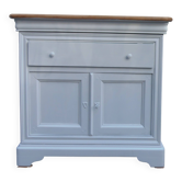 Buffet style Louis-Philippe in cherry wood – pearl grey & natural wood.