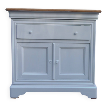 Buffet style Louis-Philippe in cherry wood – pearl grey & natural wood.
