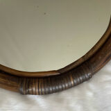 Old rattan "sun" mirror - vintage