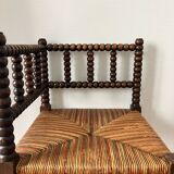 Turned wood corner chair