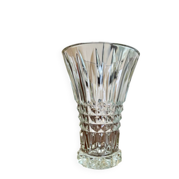 Vase vintage en verre pressé de forme tulipe