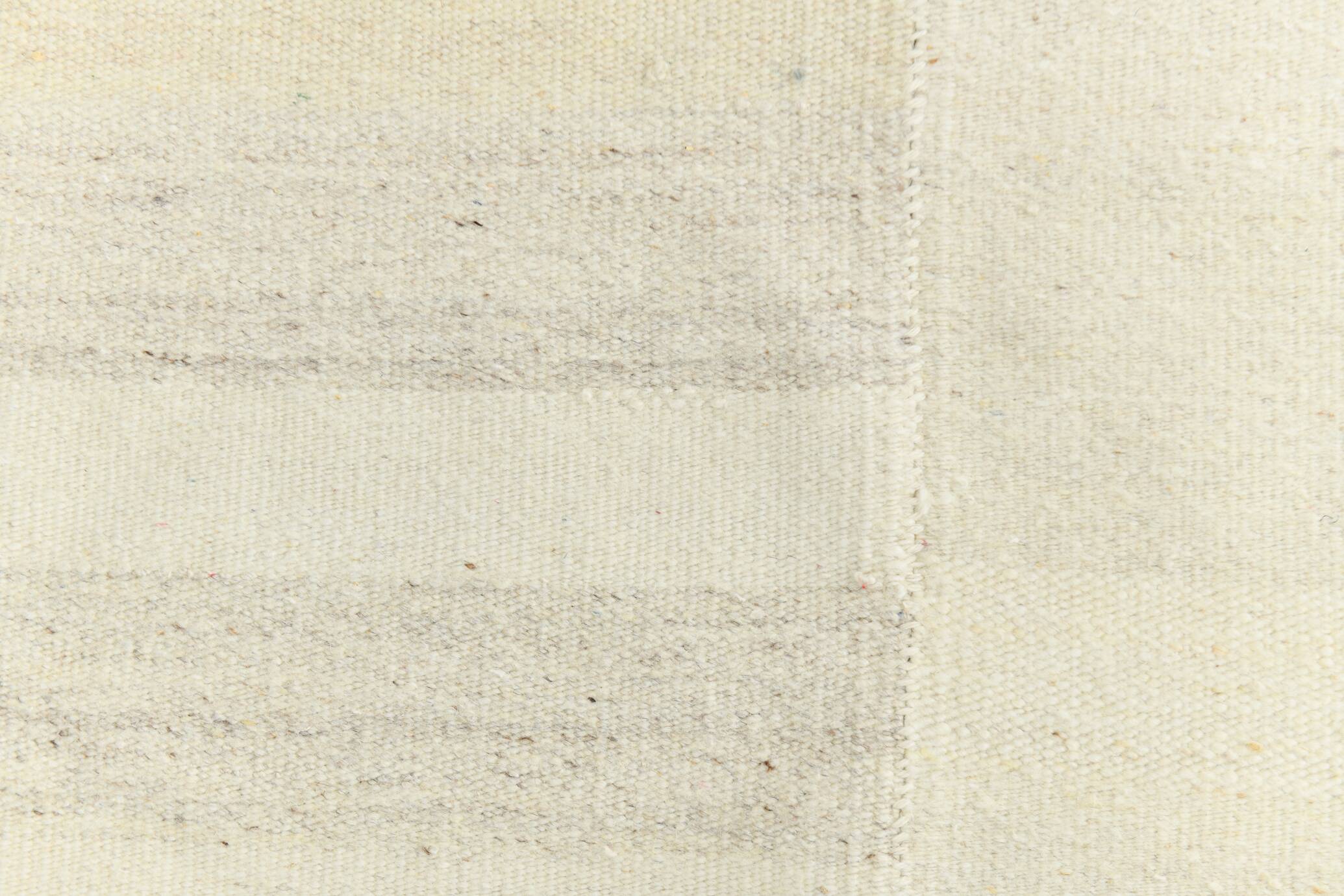 Cream & Brown Large Kilim Rug, 255x313Cm