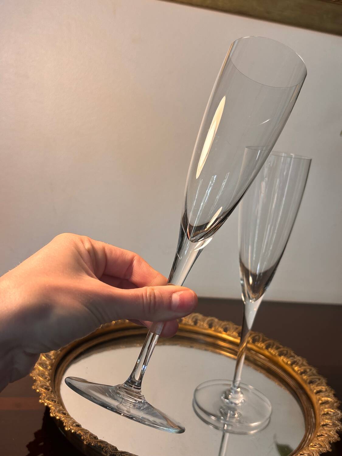 2 Baccarat champagne flutes
