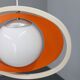 Suspension italienne orange et blanche des années 1970 — Sculpture moderne de l'ère spatiale