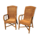 Pair of rattan armchairs
