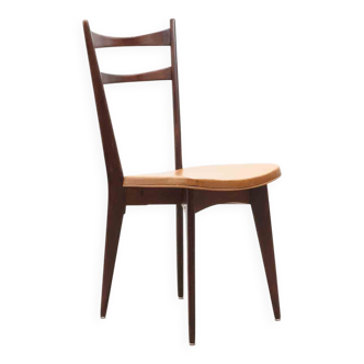 Bistro chair in fawn skai and dark oak