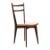 Chaise bistrot en skaï fauve et chêne foncé