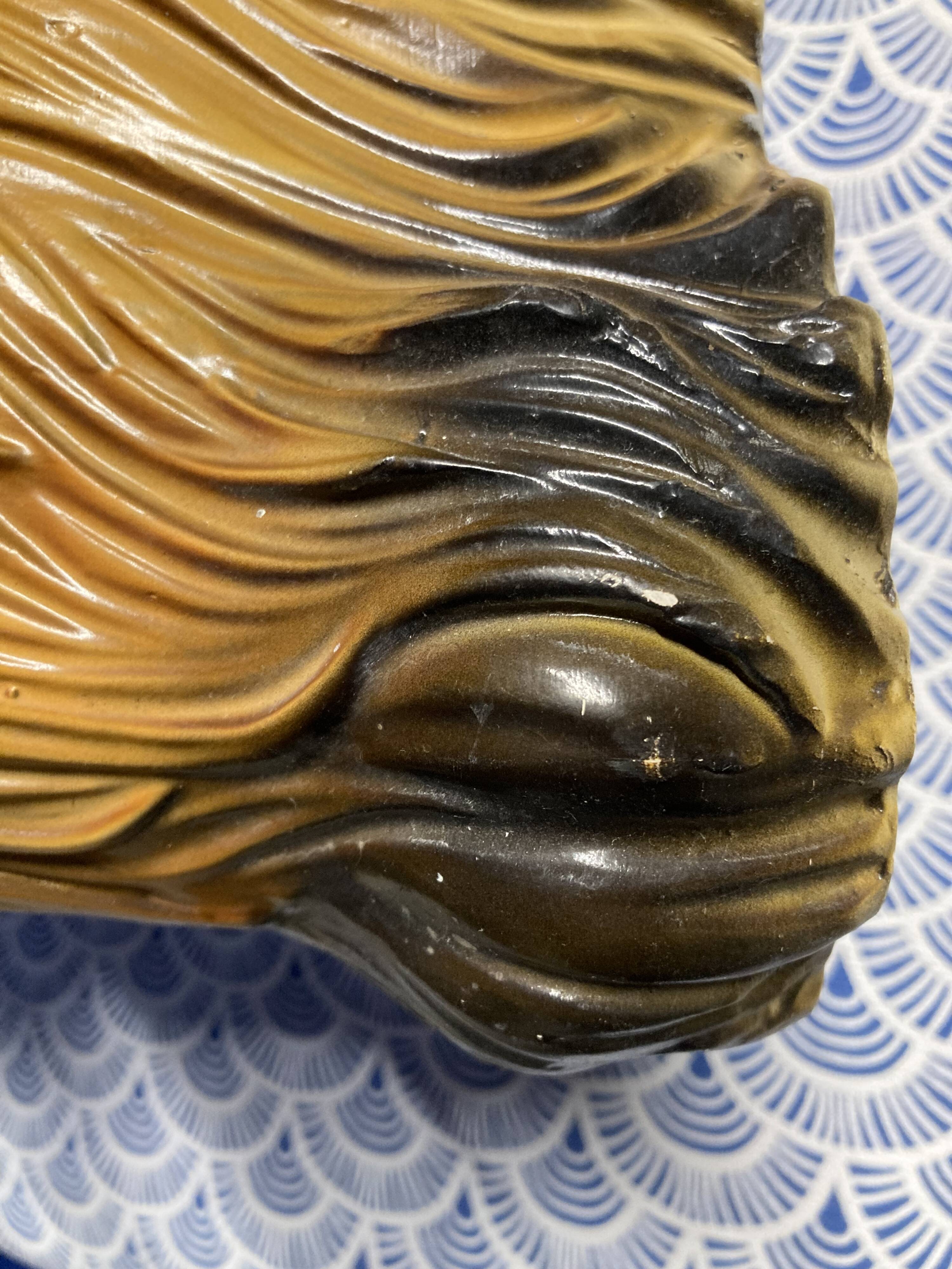 Italian Majolica Shitzu Dog Sculpture by Bravo Italy 1970