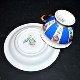 Maria collector's cup in blue and gold German porcelain.