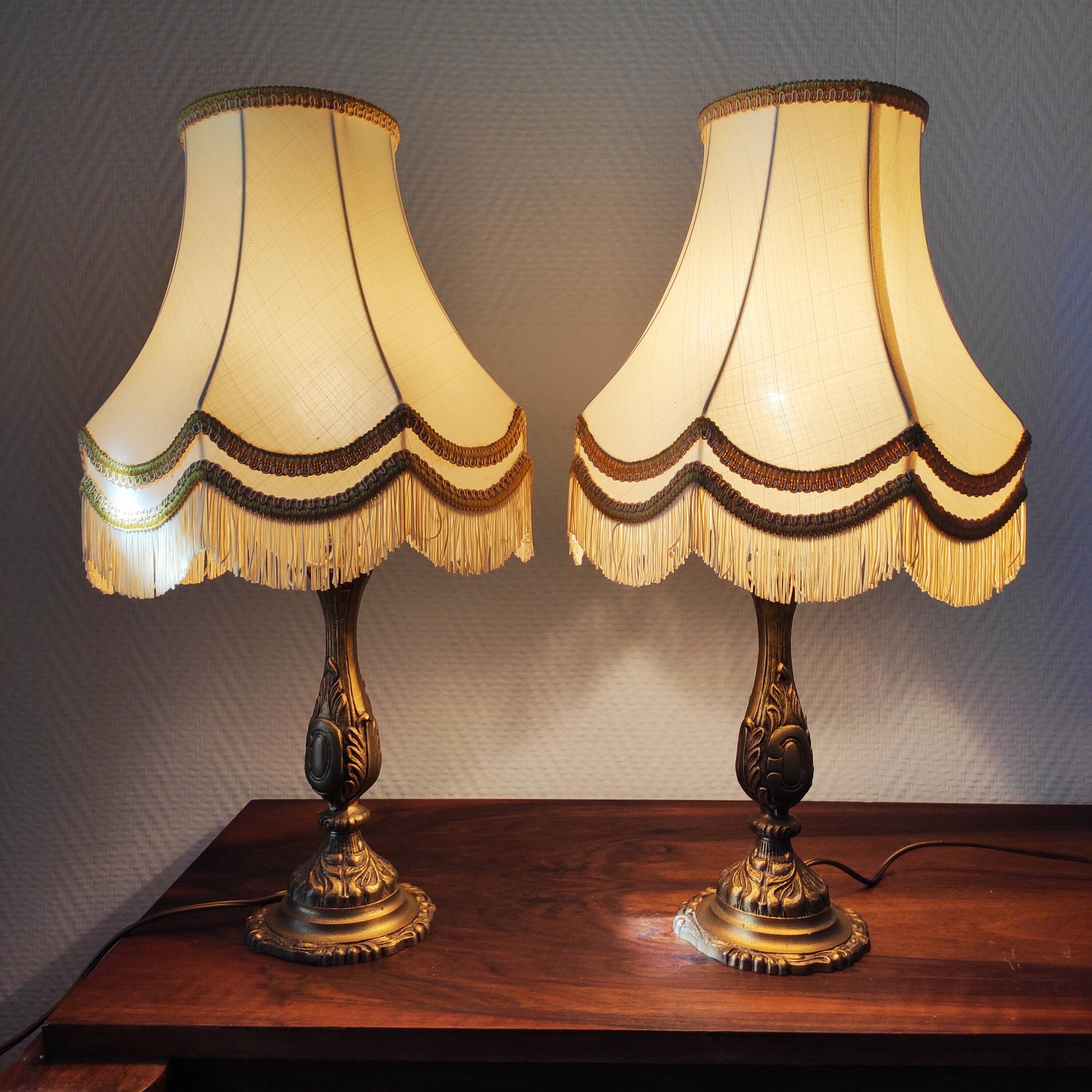 Pair of classic brass lamps from the 1950s