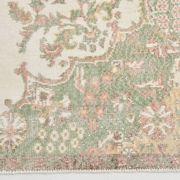 Tapis vintage à motif floral oriental beige et crème 6x11, 189x329 cm