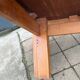 Table basse vintage en orme massif 1970