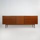 Wooden sideboard with brass knobs, 1960s