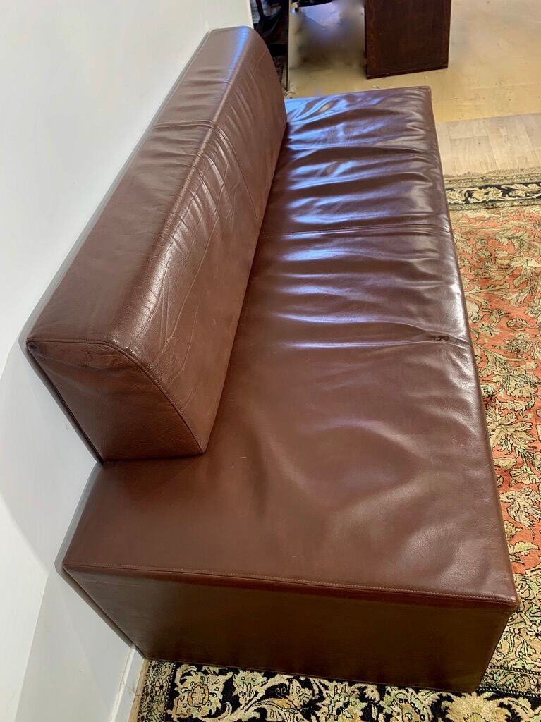 Walter Knoll bench, brown leather