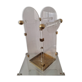 Fontana Arte inspired lucite / acrylic and brass umbrella stand, 1970s