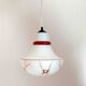Suspension Années 70 Opaline blanche effet givré et marbré Hauteur 120 cm