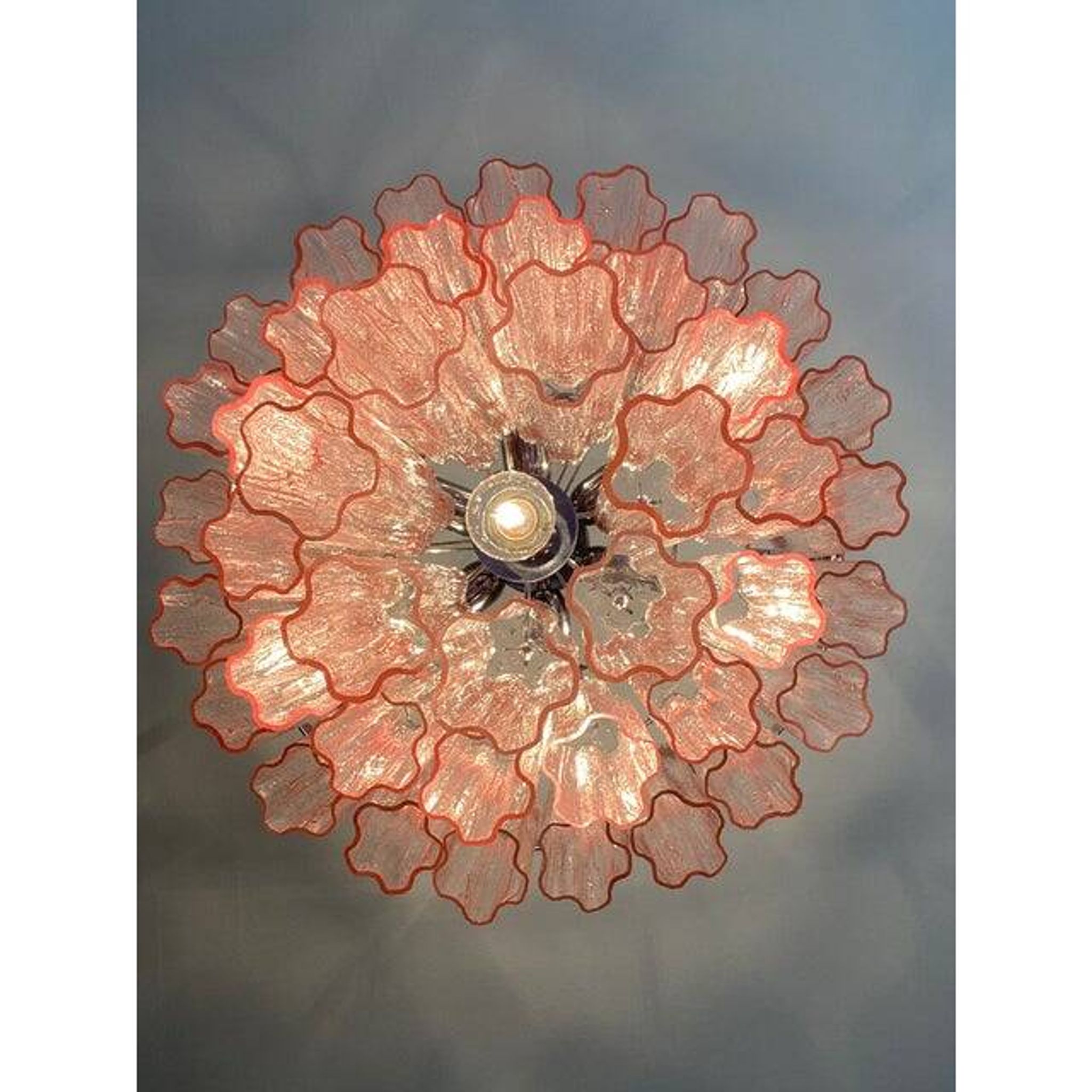 Contemporary “Tronchi” Murano Glass Chandelier in Venini Style