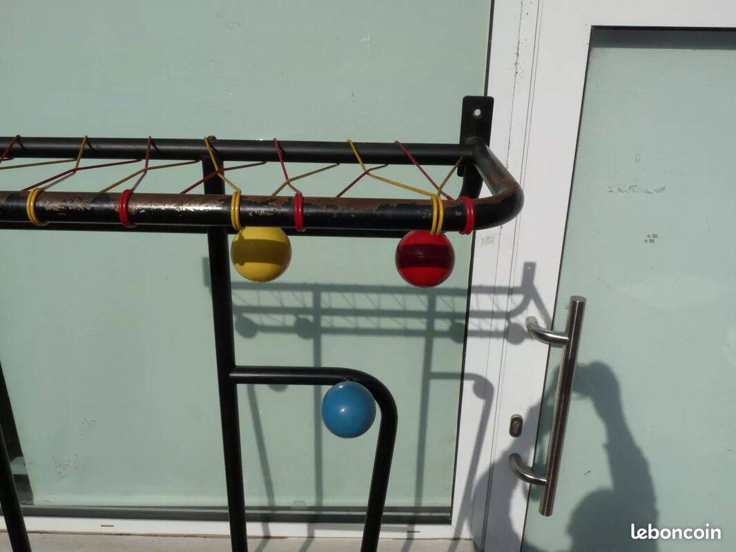 1960s wall-mounted coat rack with colored balls
