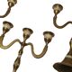 Set of 3-light brass candlesticks with mother-of-pearl intrusion
