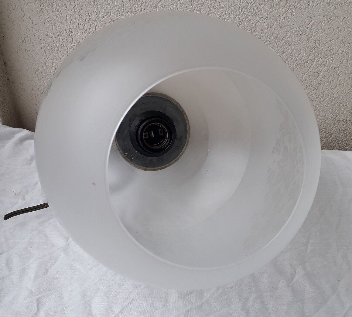 Glass and bronze pendant lamp