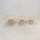 Set of 3 italian travertine coffee or side tables, 1980s