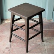 Vintage French stool from the 1940s, wooden stool, extra seat, stool.