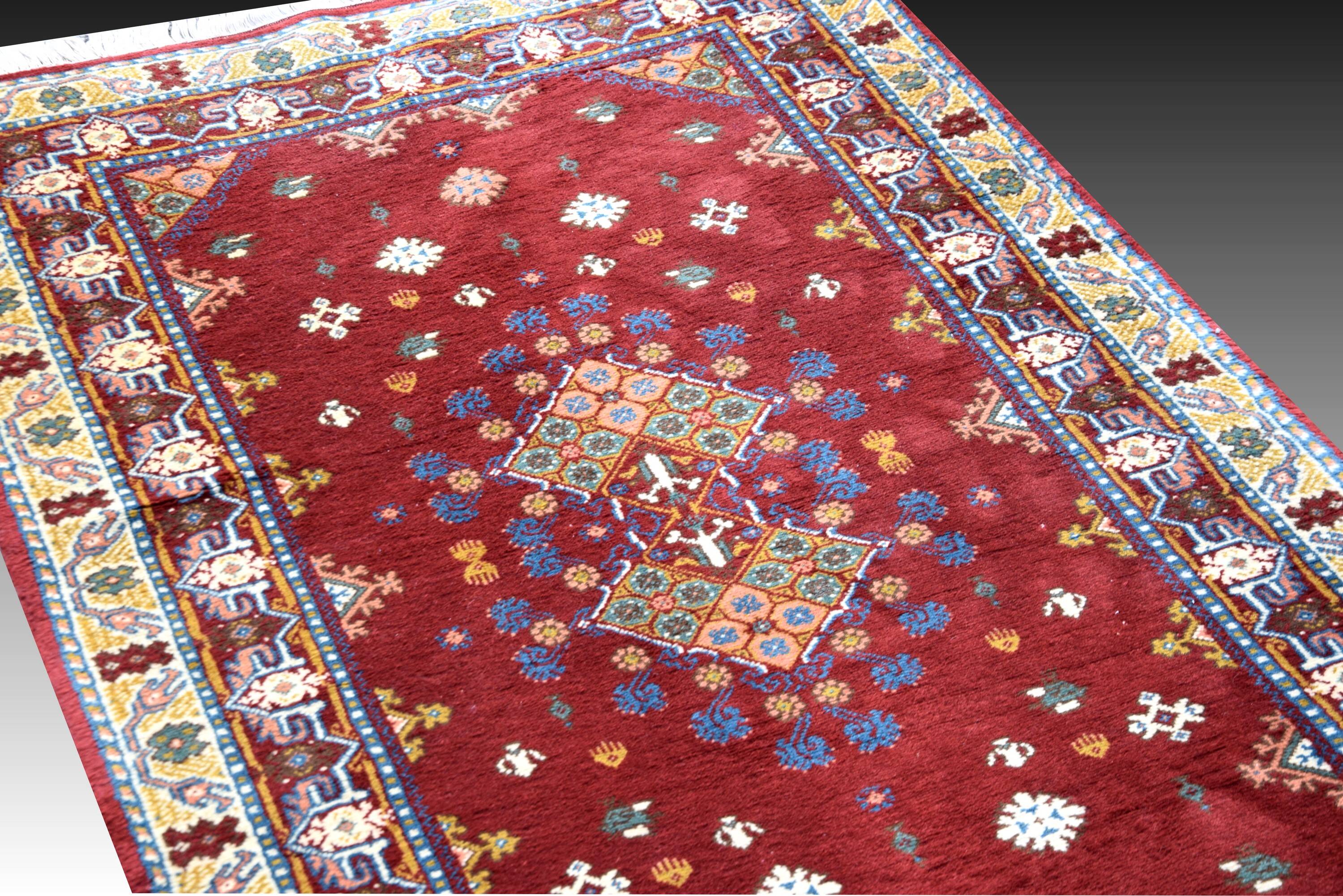 Large Handmade Kairouan Runner Rug: 0.89 X 3.80 Meters