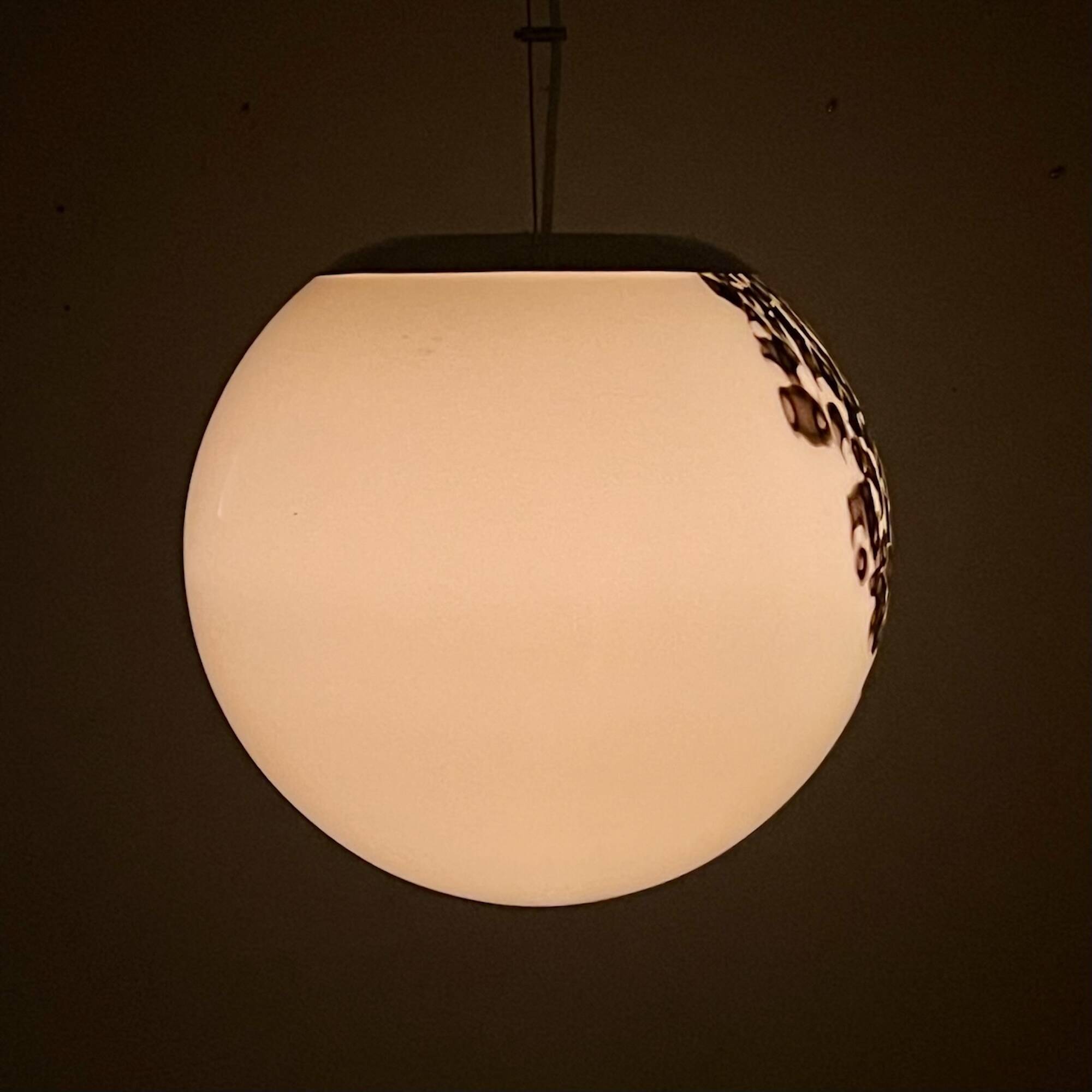 Vintage Globe Chandelier in Glass with Animal Print attributed to Angelo Brotto for Esperia, 1960s