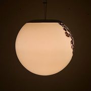 Vintage Globe Chandelier in Glass with Animal Print attributed to Angelo Brotto for Esperia, 1960s