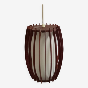 danish ceiling lamp in teak and paper from the 60s