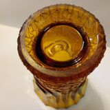 Pair of amber vases made in Belgium "Henri Heemskerk" art deco circa 1930