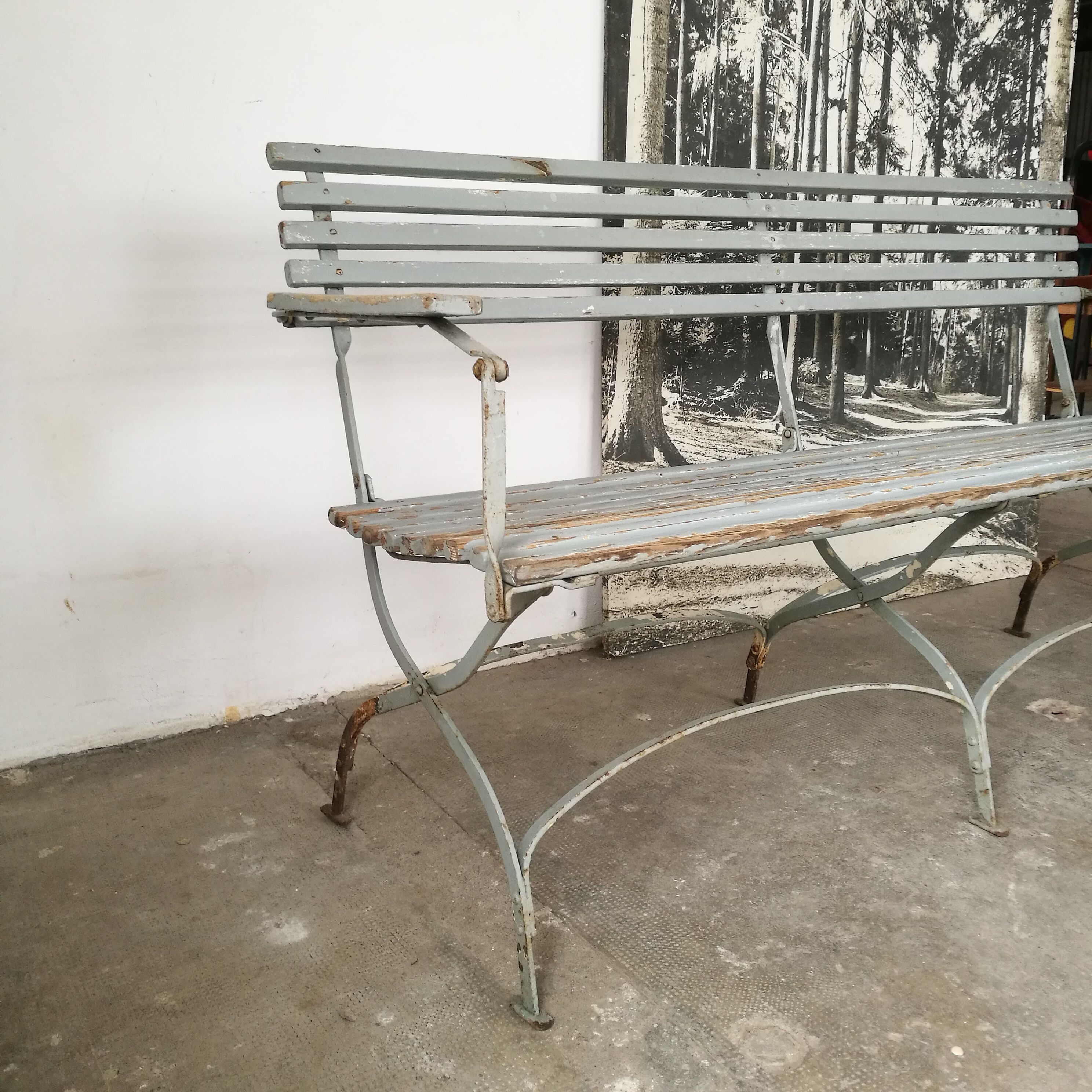 Banc de jardin ancien  à lattes