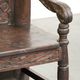 Unique 18th-century English oak wainscot chair with amazing woodcarving