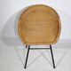 Woven rattan armchair from the 1960s