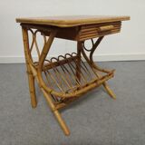 Bamboo and rattan bedside table from the 60s/70s