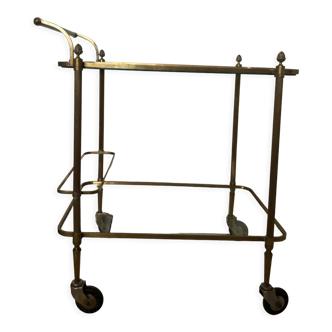 Vintage brass serving trolley