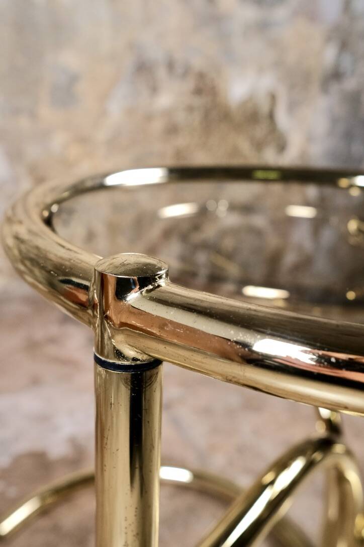 Modular brass coffee table, Morex, Italy, 1970
