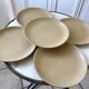 lot of 5 flat stoneware plates Made in France 70s