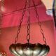 Lampes suspendues en forme de bol ou jardinières de style Art Nouveau italien en laiton martelé à la main, années 1890, ensemble de 2.