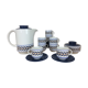 Service à thé/café 8 tasses bleu, théière, sucrier, porcelaine de Winterling