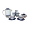 Tea/coffee service 8 cups blue, teapot, sugar bowl, Winterling porcelain