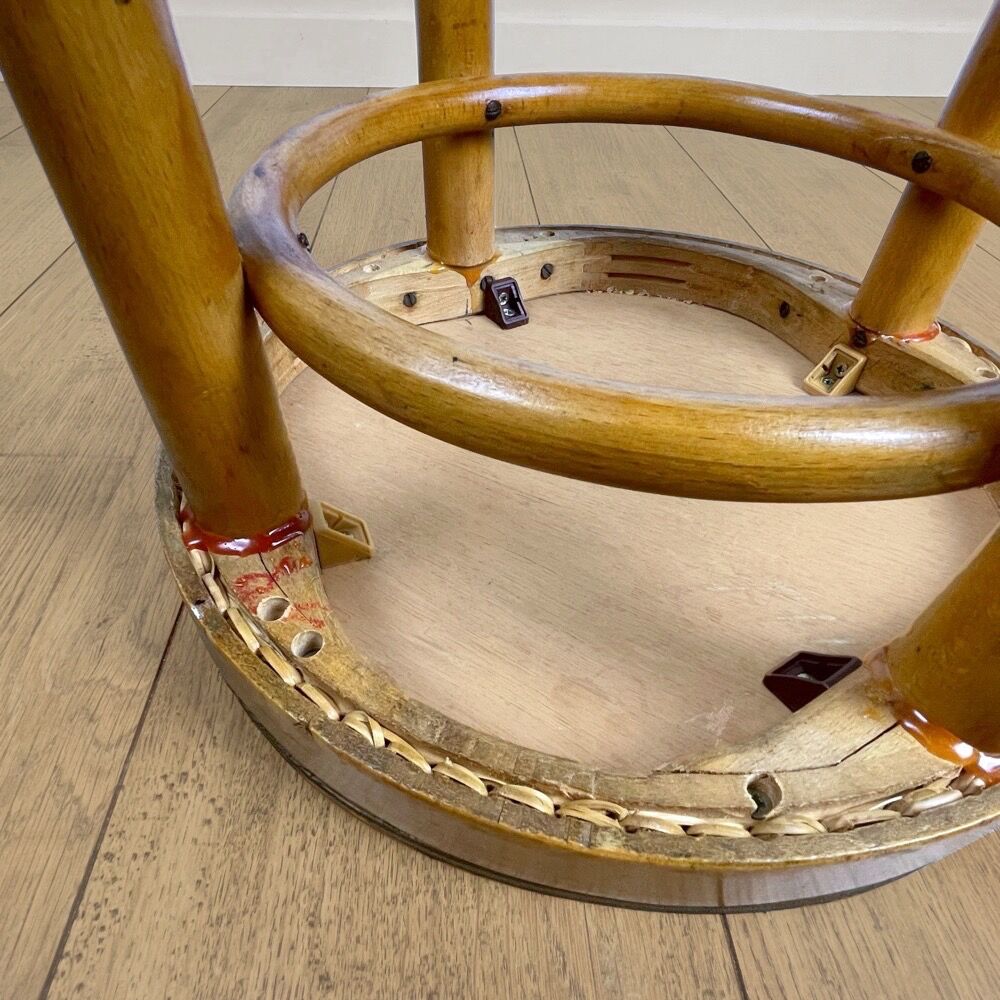 Curved wooden piano stool 1930